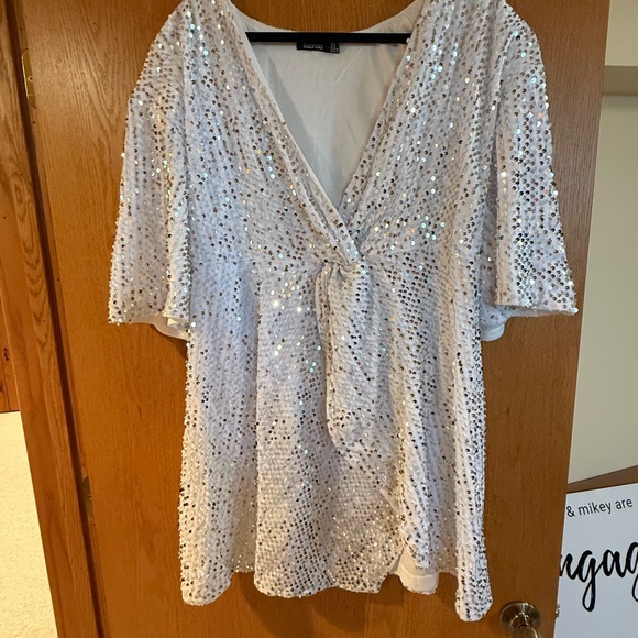 Boohoo Plus Dresses & Skirts - Boohoo Plus White Sequin Mini Dress